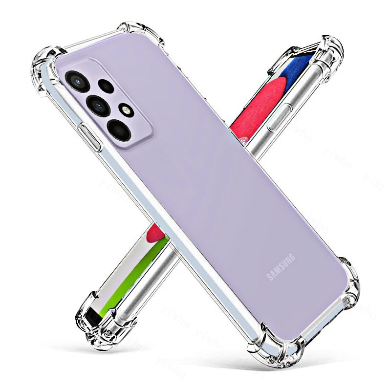 Shockproof Soft Bumper Transparent Phone Case Cover Samsung Galaxy A55 A35 A05 A05s A52s A15 A25 A14 A54 A34 A24A53 A33 A23 A13 A73 A04 A04s A04e A22 A02 A02s A12 A32 A42 A52 A72 4G 5G Transparent Cov