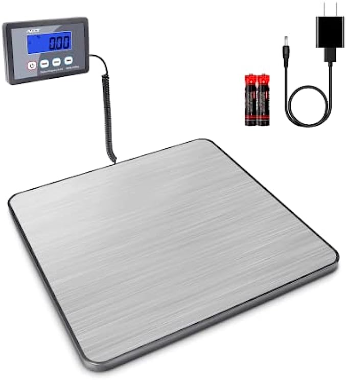ACCT Postage Scale 400lb, mail scale, Digital Postal Scale with hold /auto-off/tare function, shipping scale for packages/small business/luggage/office, heavy duty scale with batteries &amp; power ada
