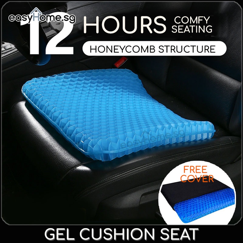 Easyhome.sg Gel Cushion Seat Double Layer Lumbar Back Support Egg Sitter Chair & Car Cushion Pad Breathable