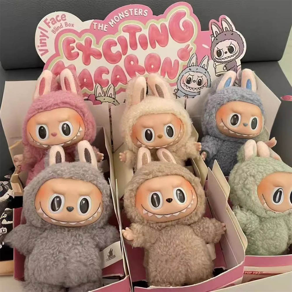 LABUBU Heart-beating Macaron OEM Factory Vinyl Face Series Blind Box Trendy cartoon Toy Figure Blind BoxGirls  Birthday Creative Gift