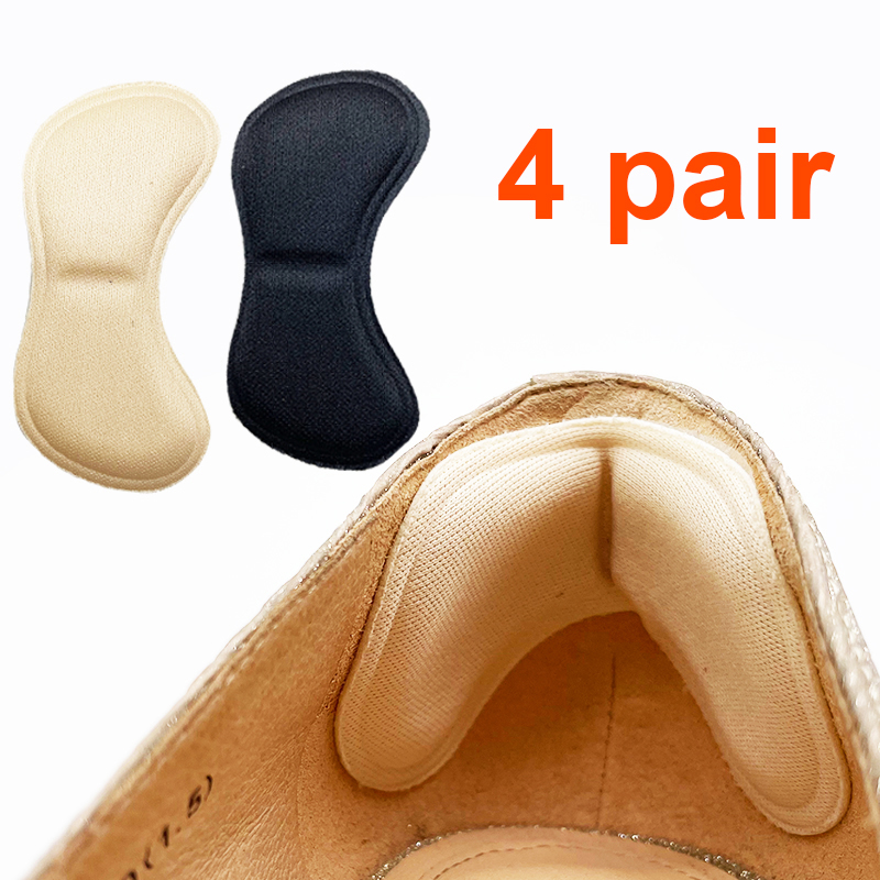 4 Pairs Heel Insoles Pads Patch Pain Relief Anti-wear Cushion Feet Care Heel Protector Adhesive Back Sticker Shoes Insert Insole